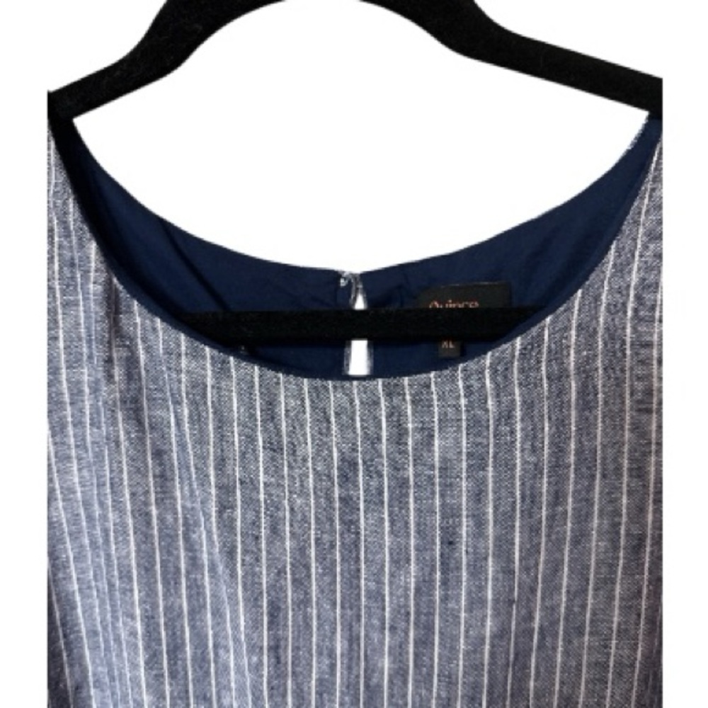 Quince 100% European Linen Tank Mini Dress Women’s Chambray Blue/White Stripe XL - Picture 4 of 7